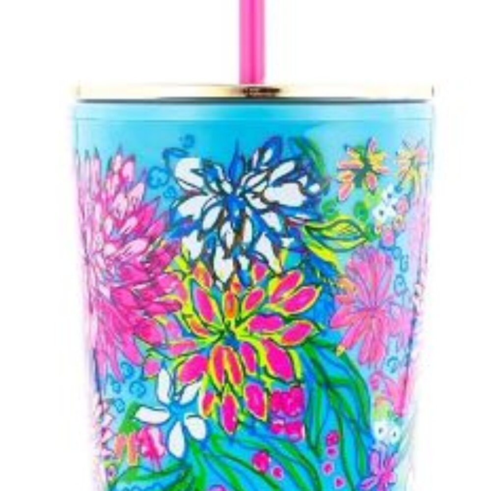 Lilly Pulitzer Double wall tumbler with reusable straw - Picture 4 of 9
